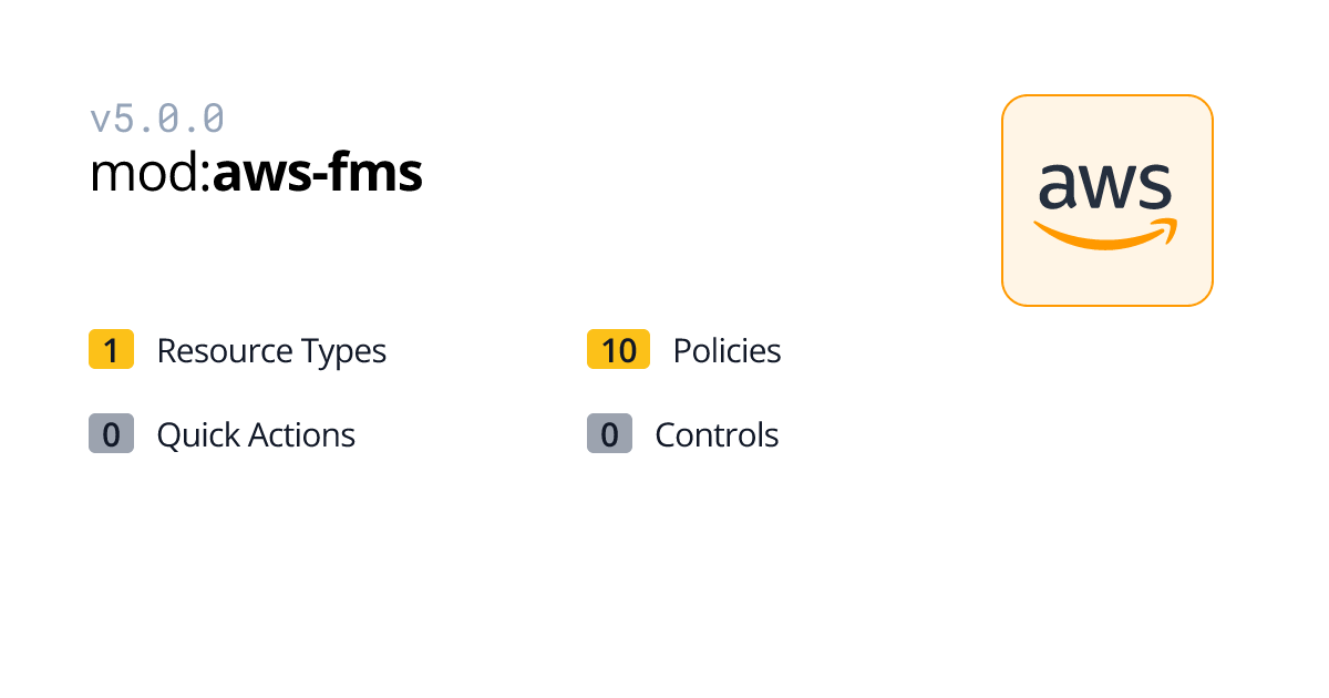 aws-fms | AWS | Turbot Guardrails Hub