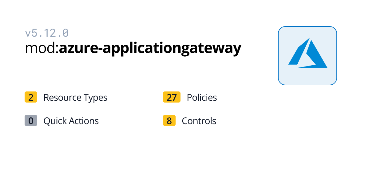 Resource Type: Azure > Application Gateway Service > Application ...
